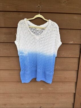 Listicle Mistic Prysm White Crochet Knit Top size M/L